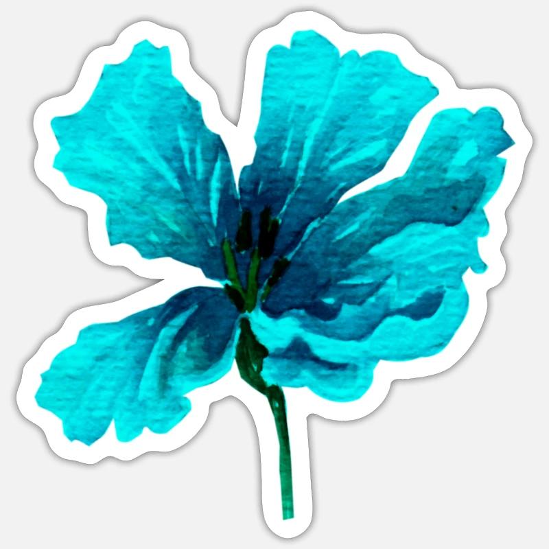 fleur - Sticker taille S (10 x 10 cm) - blanc mat