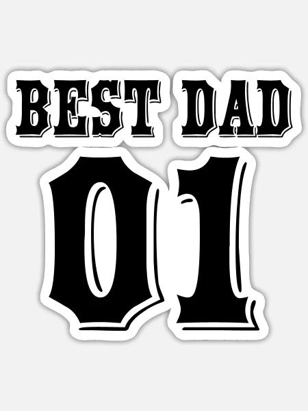 Bester Papa Vater Sohn Partnerlook Best Dad Son 01 - Sticker Größe S (10 x 10 cm) - Mattweiß