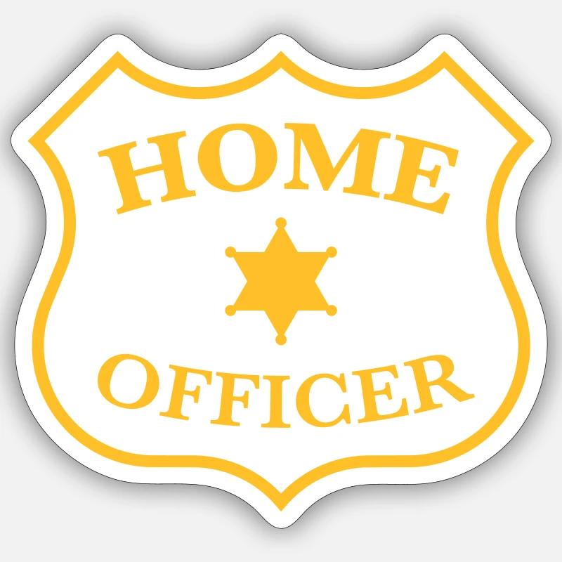Home Officer Badge (Büro, Beruf, Abzeichen, Patch) - Sticker Größe S (10 x 10 cm) - Mattweiß