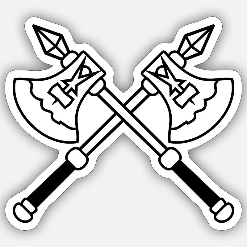 Guerrier croisé Aexte - Sticker taille S (10 x 10 cm) - blanc mat