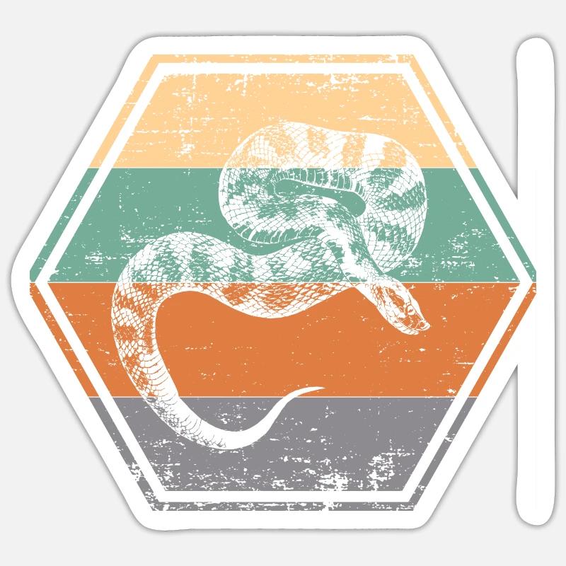 Schlange - Sticker Größe S (10 x 10 cm) - Mattweiß