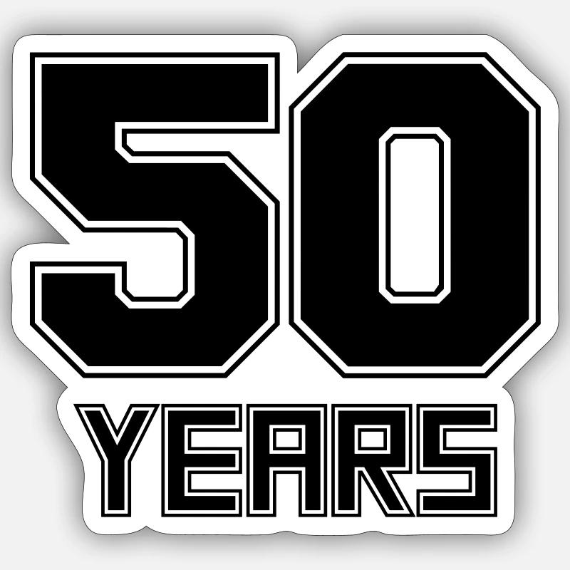 50 ans - Sticker taille S (10 x 10 cm) - blanc mat