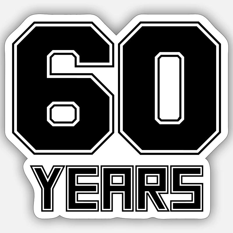 60 ans - Sticker taille S (10 x 10 cm) - blanc mat