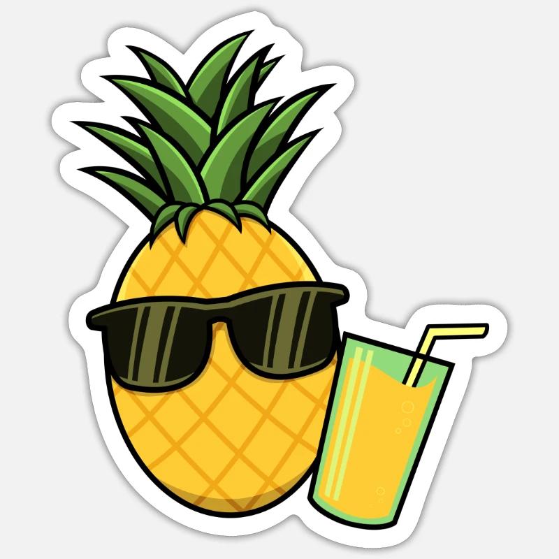Pineapple Pineapple Cocktail - Sticker size S (10 x 10 cm) - white matte
