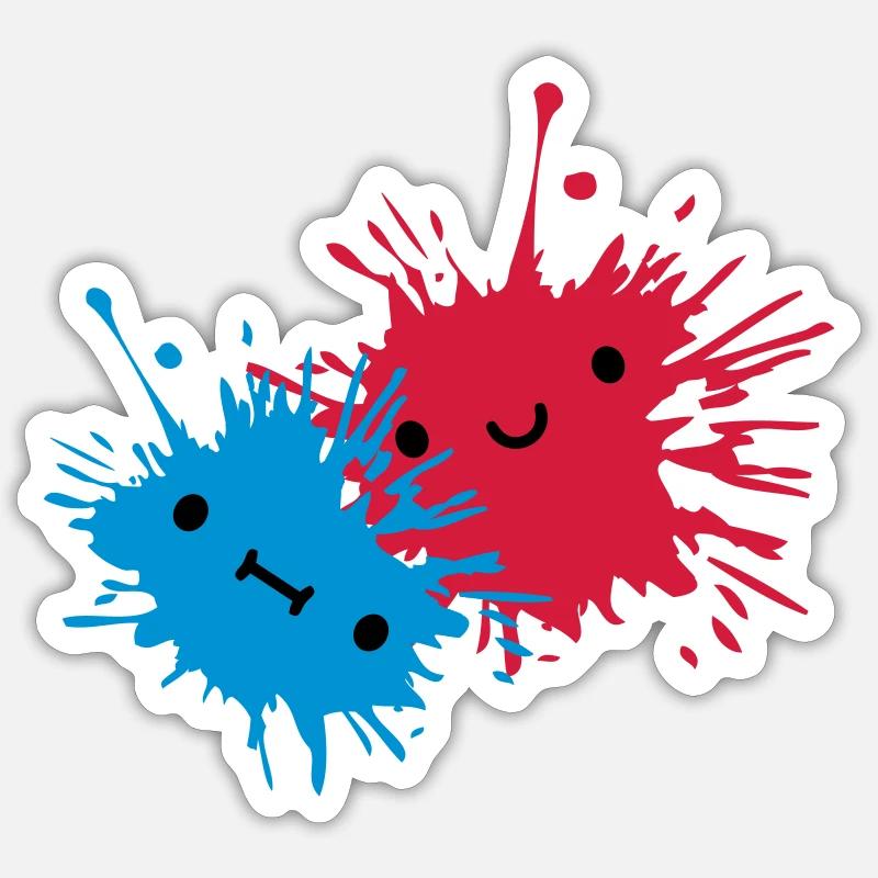 2 gouttes sucrées - Sticker taille S (10 x 10 cm) - blanc mat