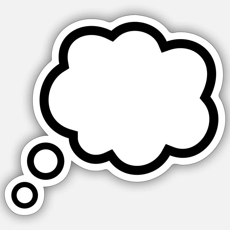 Thinking Bubble Comic Pensée Bulle Bulle Pensées Sticker taille S (10 x 10 cm)
