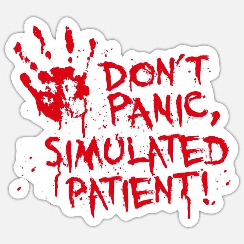 Don't Panic simulated patient first aid instructor Sticker size S (10 x 10 cm)