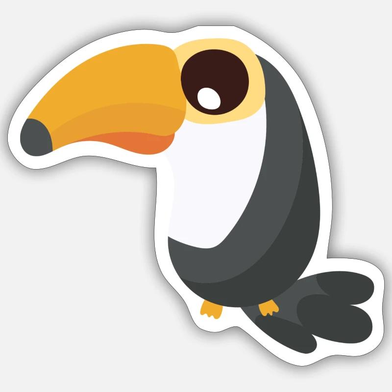 Toucan - Sticker taille S (10 x 10 cm) - blanc mat