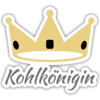 Kohlkönigin Grünkohl Kohlfahrt - Sticker Größe S (10 x 10 cm) - Mattweiß - Vorne
