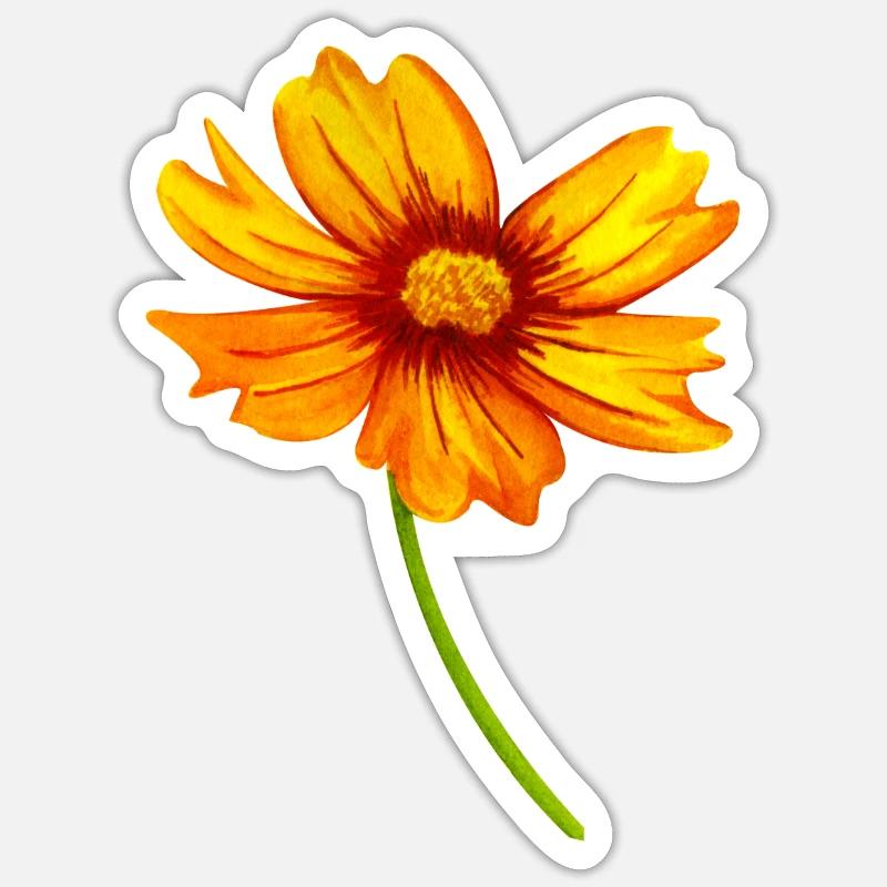 fleur - Sticker taille S (10 x 10 cm) - blanc mat