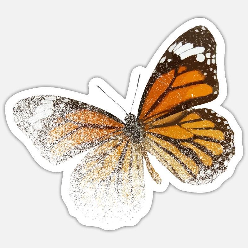 Beau papillon - Sticker taille S (10 x 10 cm) - blanc mat