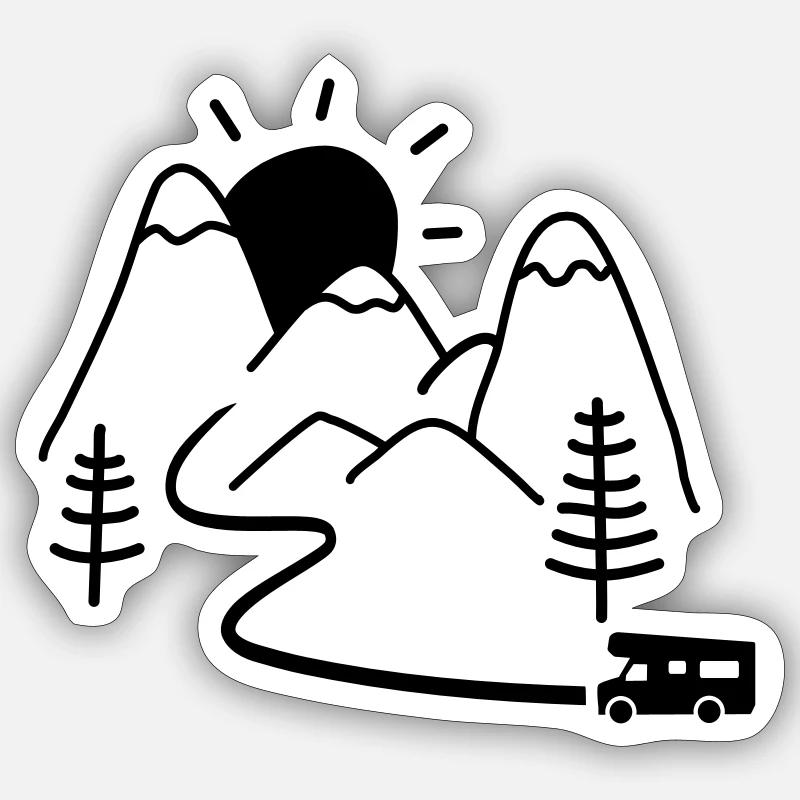 Campeur - Sticker taille S (10 x 10 cm) - blanc mat