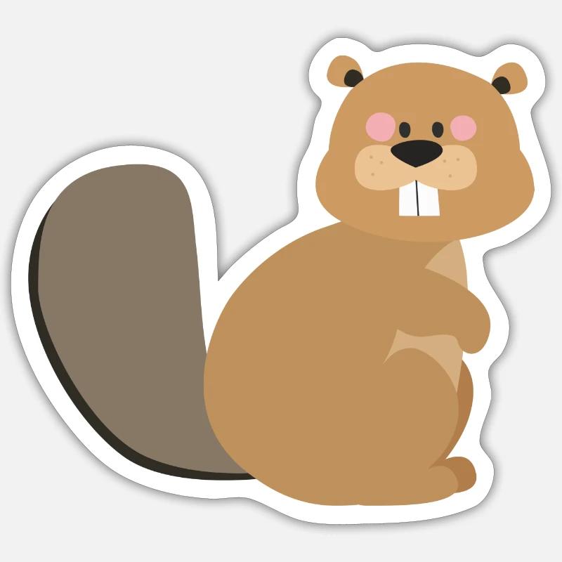 beaver - Sticker size S (10 x 10 cm) - white matte