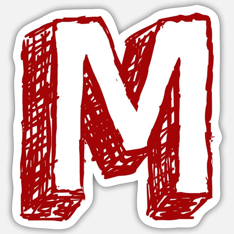 m - Sticker Größe S (10 x 10 cm) - Mattweiß