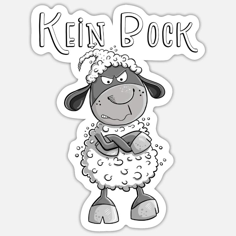 Kein Bock Schaf I Nein Statement Fun Sprüche - Sticker Größe S (10 x 10 cm) - Mattweiß