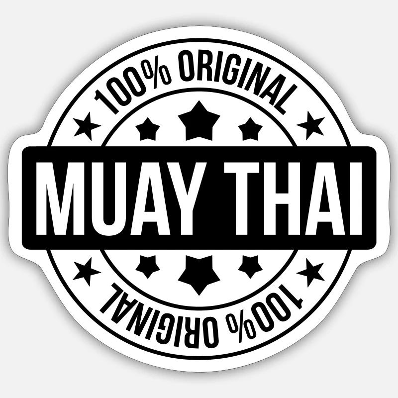 Muay-thaï - Boxe Thaïlandaise - Sticker taille S (10 x 10 cm) - blanc mat