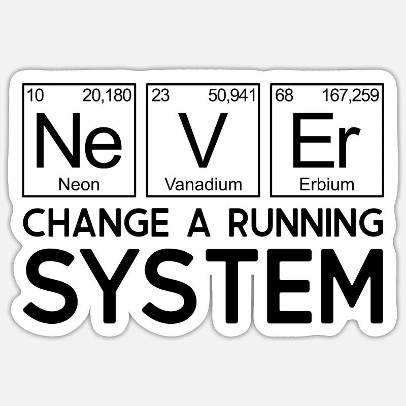 Periodic table - Never change a running system Sticker size S (10 x 10 cm)