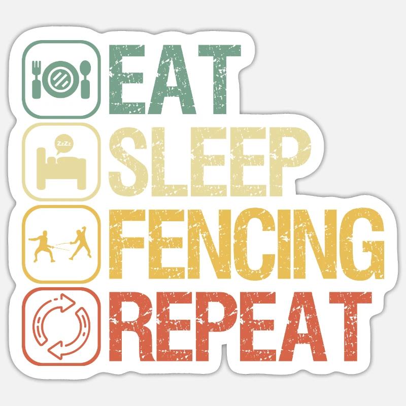 Fechten Fechtkampf - Sticker Größe S (10 x 10 cm) - Mattweiß