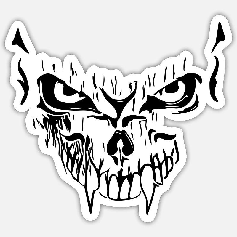 Creepy vector grimace Sticker size S (10 x 10 cm)