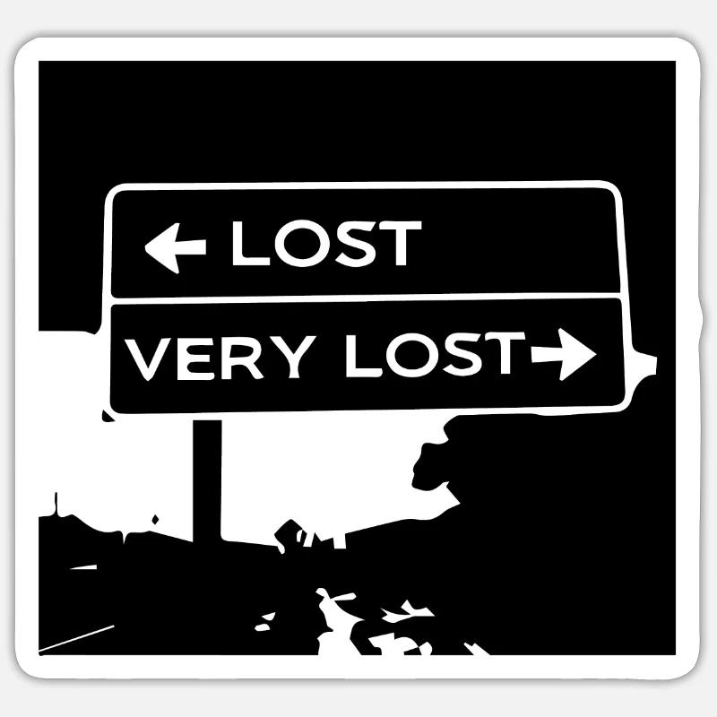 perdu | très perdu Sticker taille S (10 x 10 cm)
