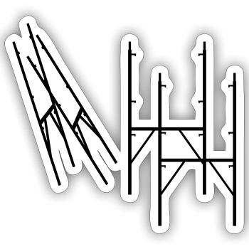 metal scaffolding for construction - Sticker size S (10 x 10 cm) - white matte - Front