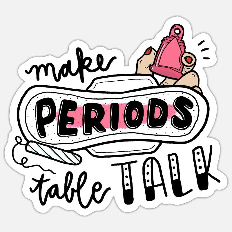 Luloveshandmade - Make Periods Table Talk - Sticker Größe S (10 x 10 cm) - Mattweiß