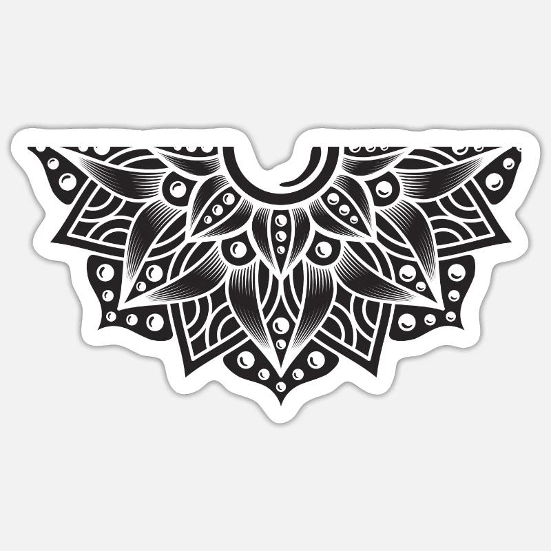 Mandala - Sticker taille S (10 x 10 cm) - blanc mat