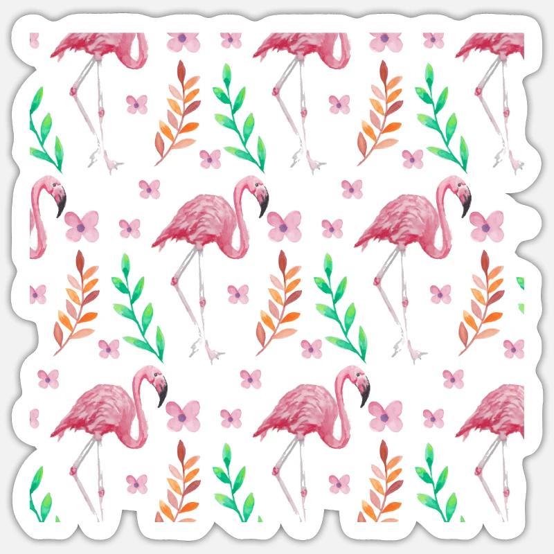 Flamingo - Sticker Größe S (10 x 10 cm) - Mattweiß