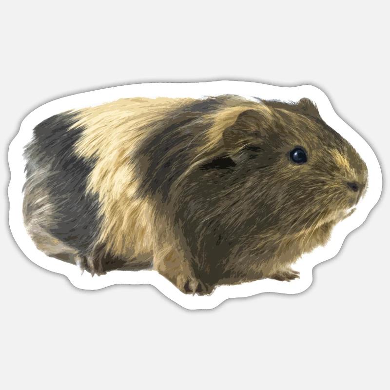 Cochon d'Inde - Sticker taille S (10 x 10 cm) - blanc mat