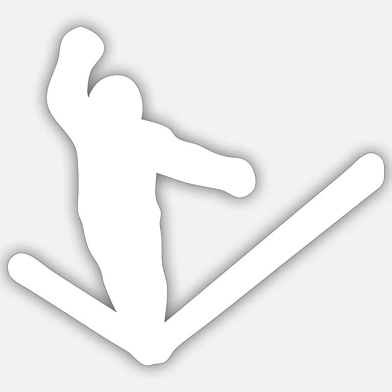 Slackline - Sticker Größe S (10 x 10 cm) - Mattweiß