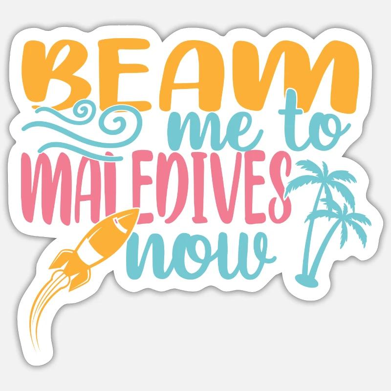 Maldives - Sticker taille S (10 x 10 cm) - blanc mat