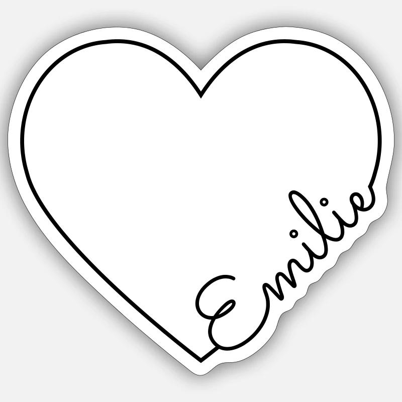 Emilie's name - Sticker size S (10 x 10 cm) - white matte