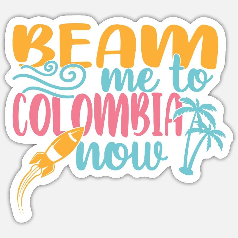 Colombie - Sticker taille S (10 x 10 cm) - blanc mat
