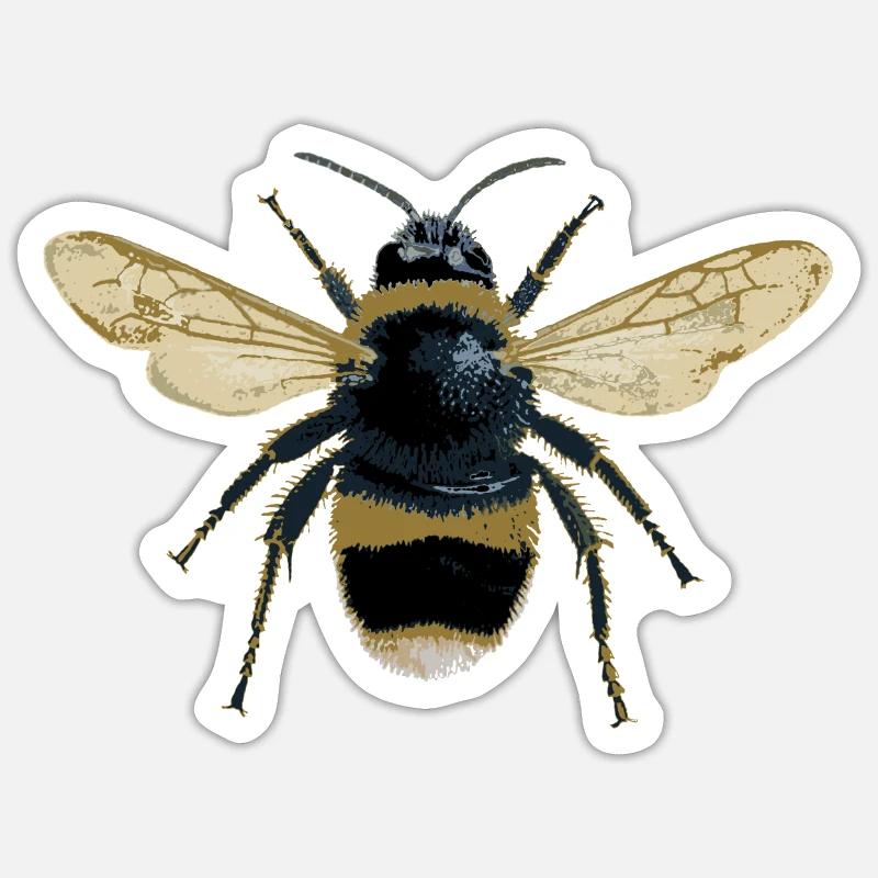 Bee - Sticker size S (10 x 10 cm) - white matte