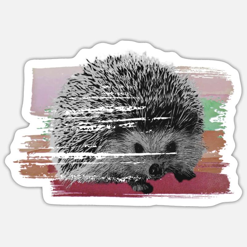 petit hérisson - Sticker taille S (10 x 10 cm) - blanc mat