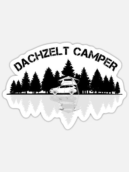 Dachzelt Camper Geschenkidee Weihnachten - Sticker Größe S (10 x 10 cm) - Mattweiß