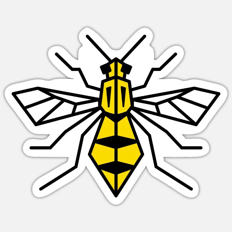 Geometric Bee - Sticker size S (10 x 10 cm) - white matte