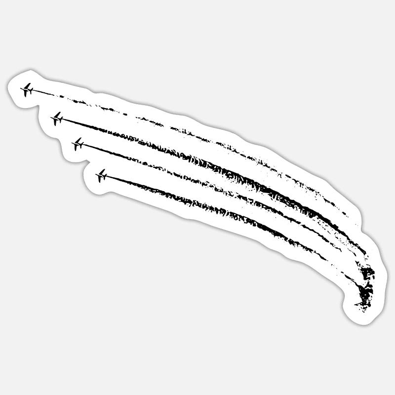 Avions - Sticker taille S (10 x 10 cm) - blanc mat