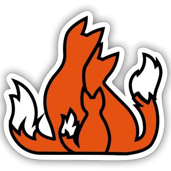Fox family fox family gift idea gift idea - Sticker size S (10 x 10 cm) - white matte - Front