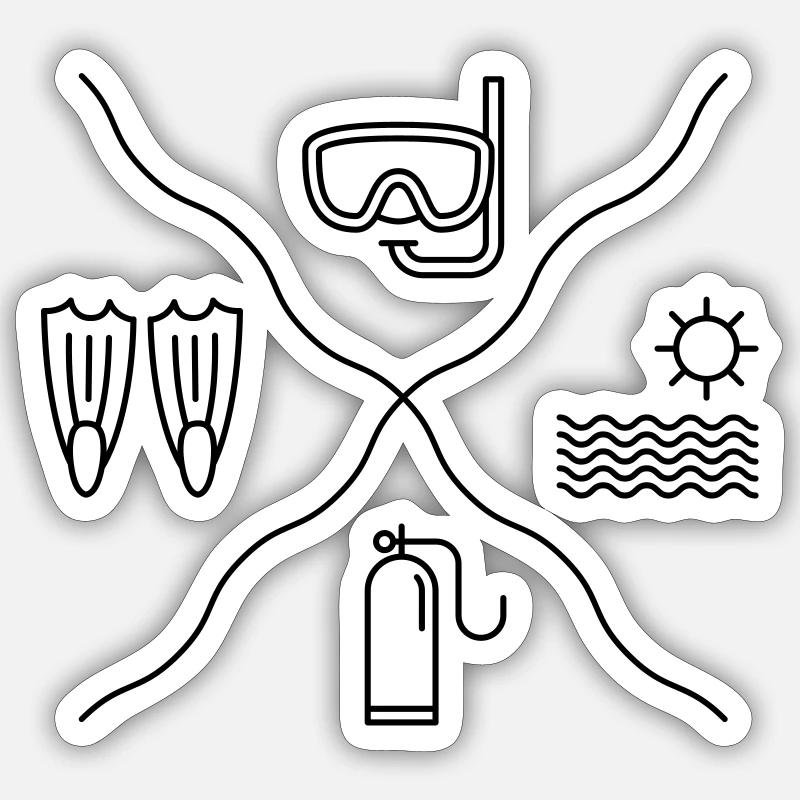 Plongée Sticker taille S (10 x 10 cm)