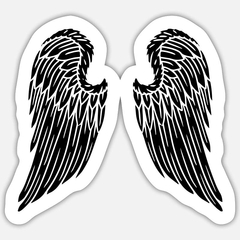 Ailes anges ailes dos - Sticker taille S (10 x 10 cm) - blanc mat