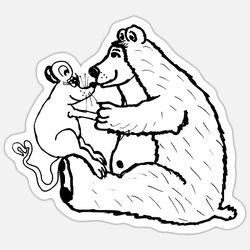 Mouse and Bear - Mouse Bear Love Sticker size S (10 x 10 cm)