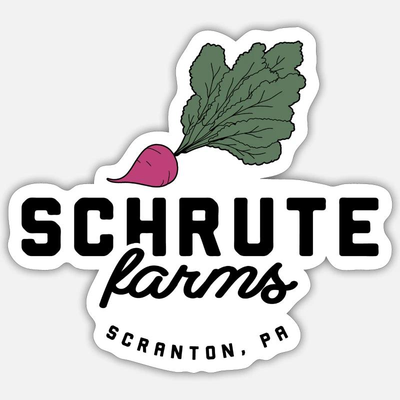 Fermes Schrute - Sticker taille S (10 x 10 cm) - blanc mat