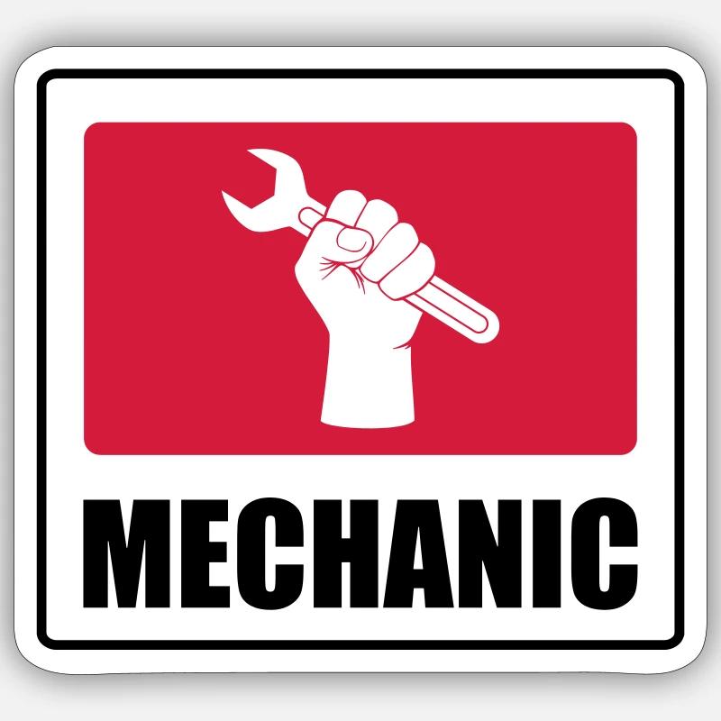 Mechanic - Sticker size S (10 x 10 cm) - white matte