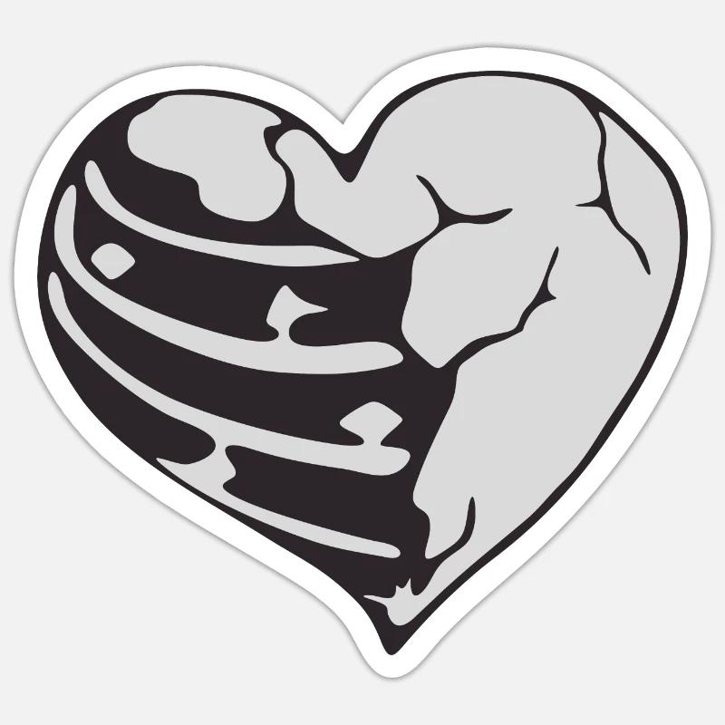 Herz - Sticker Größe S (10 x 10 cm) - Mattweiß