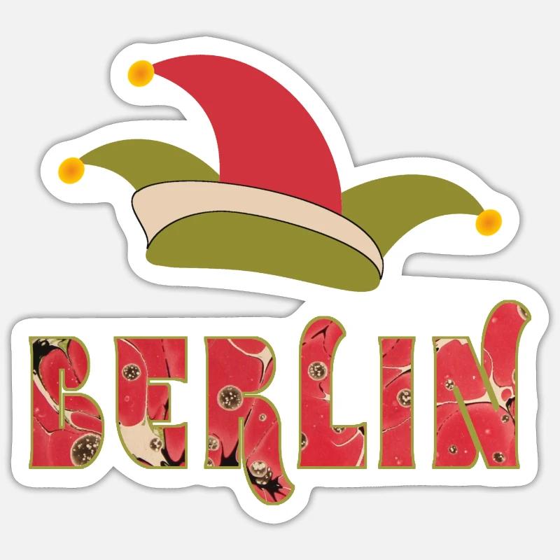 berlin carnaval - Sticker taille S (10 x 10 cm) - blanc mat