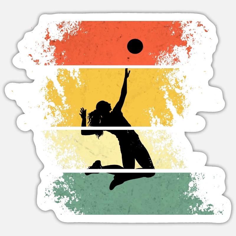 Retro volleyball indication attack attack Sticker size S (10 x 10 cm)