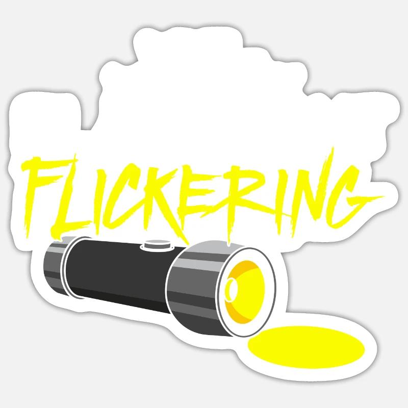 GHOST HUNTING: Flashlight Flickering - Sticker Größe S (10 x 10 cm) - Mattweiß