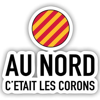 Supporter Lens - Au nord c'était les corons - Sticker taille S (10 x 10 cm) - blanc mat - Devant