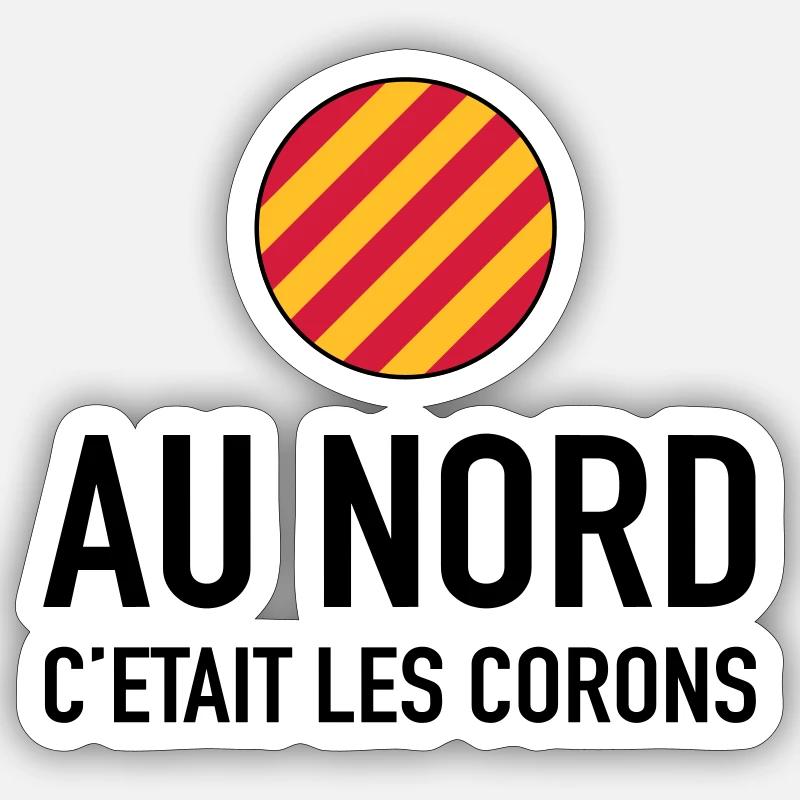 Supporter Lens - Au nord c'était les corons - Sticker taille S (10 x 10 cm) - blanc mat